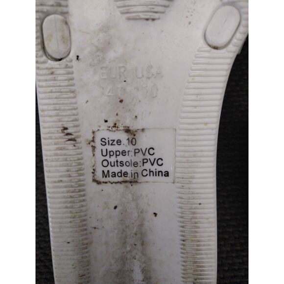 Olivia Miller Rhinestone Jelly Slides Sandals Summer Women's Sz 10 White - Picture 5 of 5